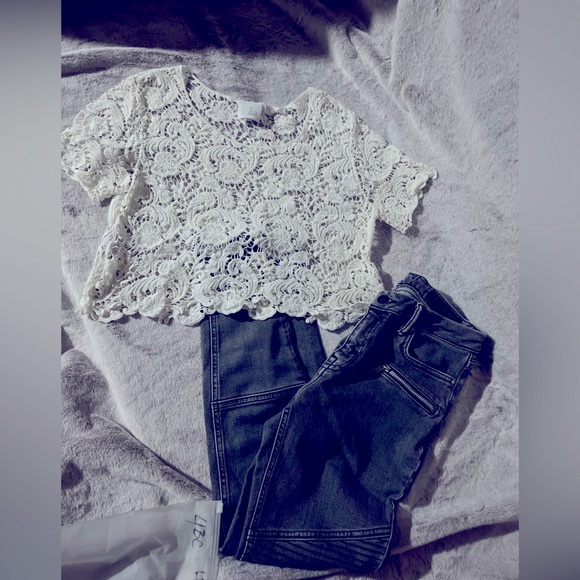 LOLA Crochet Crop Top 100% Cotton Size Small - Picture 5 of 8